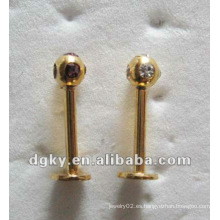 Pendientes de perforación piercing labio de oro labret piercing
